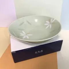 新品！たち吉 橘吉 日本製 グリーンフラワー 中皿ボウルのサムネイル