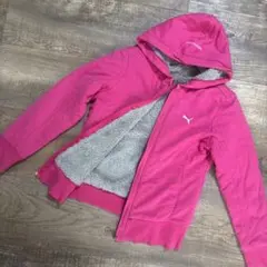 PUMAプーマ　ピンク ボアフリース裏地 裏起毛　パーカー　スウェット