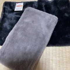 ☆新品☆男女兼用☆二重構造ネックウォーマー(ブラック)＆ブラック×ブラウン付き☆