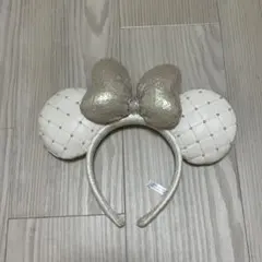 TDR ディズニー ミニー ホワイト キルティング カチューシャ 東京ディズニー