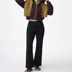 スリムフレアジーンズ 丈短め