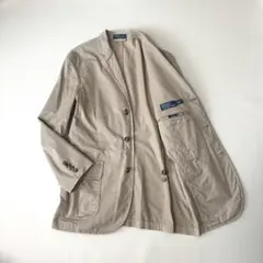 ポロラルフローレン コットン テーラードジャケット メンズ L 春夏 ベージュ