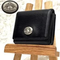 ヴィヴィアンウエストウッド　がま口　三つ折り財布　オーブ　ブラック　シルバー