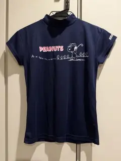DELSOL×PEANUTS スヌーピーコラボ半袖モックネックゴルフシャツ
