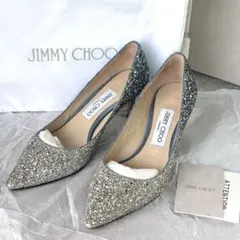 JIMMY CHOO ジミーチュウ グリッターハイヒール パンプス シルバー