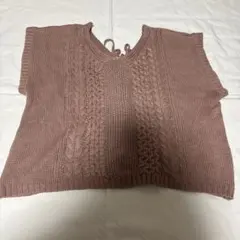 OLIVE des OLIVE ケーブルニットベスト F ピンク