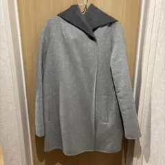 23区 上質 ウール アンゴラ バイカラー フーディー コート 40