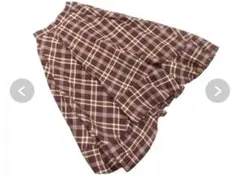 【最終値下げ】チェック柄フレアスカート ボルドー×茶【w closet】