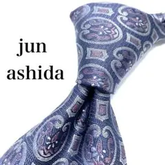 ★【極美品】 jun ashida ネクタイ 小紋柄 グレー お洒落のサムネイル