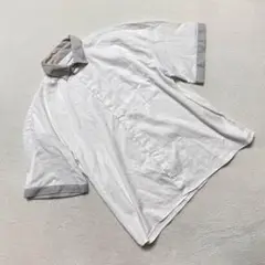 UNITシャツ 半袖コントラストカラーホ ワイトL