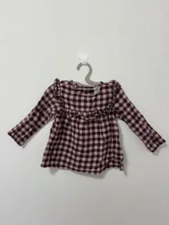 H&M チェック柄フリルブラウス 90cm