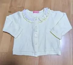 キスドロップ　べべ　bebe　カーディガン　90　黄色　上着　ふりふり
