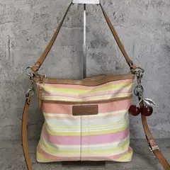 COACH マルチストライプ ショルダーバッグ - メルカリ