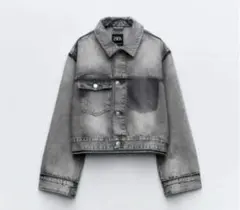 【新品タグ付】ZARA グレー デニムジャケット XSサイズ（大きめS〜М）