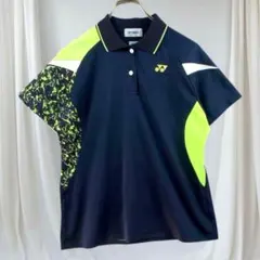 YONEX ポロシャツ L ネイビー 半袖 テニス 速乾 レディース ウェア