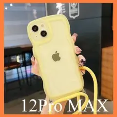 うねうね 紐 イエロー iPhone12ProMax大人気 韓国ケータイカバー