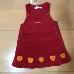 puff poem ジャンバースカート 90 赤　子供服