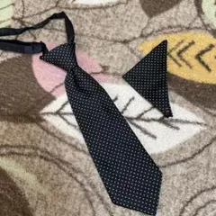 黒白水玉ネクタイとポケットチーフセット