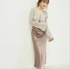 snidelカーデ&サテンキャミワンピセット