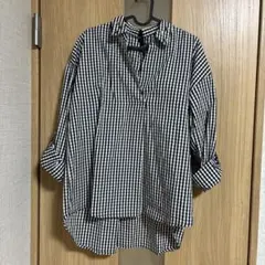 ギンガムチェックシャツ ブラック・ホワイト