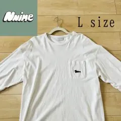 Nnine ホワイト Lサイズ 長袖カットソー