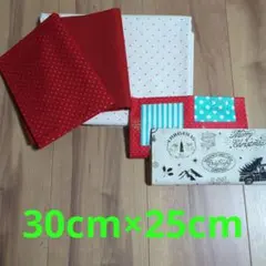 クリスマスカットクロス 赤と白の水玉模様など5枚セット