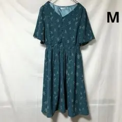 コルザ　花柄半袖ワンピース　ウェストゴムあり Mサイズ