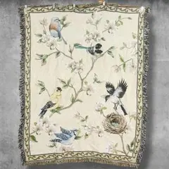 BPJC アニマル ラグ ビンテージ 古着 鳥 バード 野鳥 花柄 マット