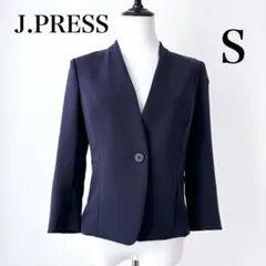 J.PRESS ノーカラージャケット　ネイビー　手洗い可能　薄手
