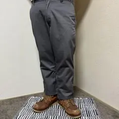 グレー ワークパンツ ベルト付き 4ポケット シンチバック