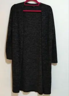 Doudou グレー、ブラック　ロングカーディガン