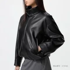 【美品✨】UNIQLO ユニクロ　コーティングオーバーサイズブルゾン　S