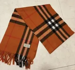 Burberry バーバリー　カシミア　マフラー　オレンジ