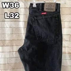 Wrangler ラングラー USA製 デニム 刺繍 黒 ブラック 36×32のサムネイル