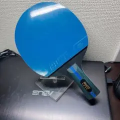 卓球　ラケット カラー　裏　ラバー　付き 中ペン　中国式　ペン 　青　CS