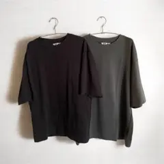UNIQLO U エアリズムコットンオーバーサイズTシャツ 5分袖 2枚セット