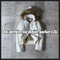 00s ファーダウンジャケット 短丈 ダブルジップ かわいい 平成ギャル y2k