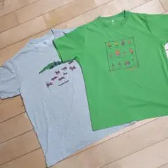 ★mont-bell Tシャツ 2枚セット 150 どんぐり 鹿 グレーグリーン
