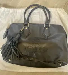 希少 ヴィヴィアン ウエストウッド ハンドバッグ レザー フリンジ