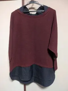 ネックリボンレイヤードカットソー（Ｆ）