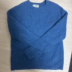 Crocodile ケーブル編みニットセーター M 青のサムネイル