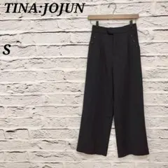 i47 TINA:JOJUN【S】ワイドパンツ ウエスト後ろゴム ポケット 紺