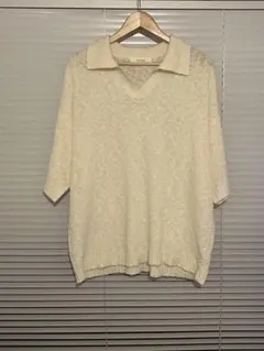 ニットポロシャツ