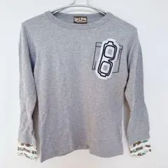 美品✨【150cm】EAST BLUE長袖カットソー グレーカモフラージュ柄袖口