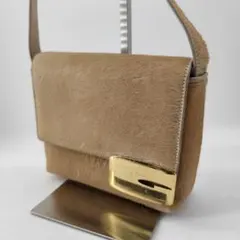 22979✨GUCCI グッチ ハラコ ショルダーバッグ レザー ベージュ 金具