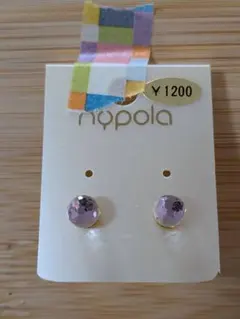 hypola ピンク ファセットピアス ラウンドストーン ゴールド 新品