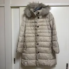 極美品Reflectフード付きベージュロングコート サイズ11 ベージュ色