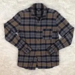 A.P.C. コットンリネン チェック XS 長袖 シャツ アーペーセー APC