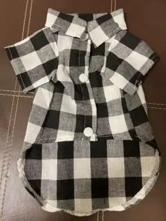犬服 ブラックチェック柄とグレーのスウェット Mサイズ　２枚セット