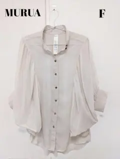 MURUA バルーン スリーブ シフォン FREEサイズ